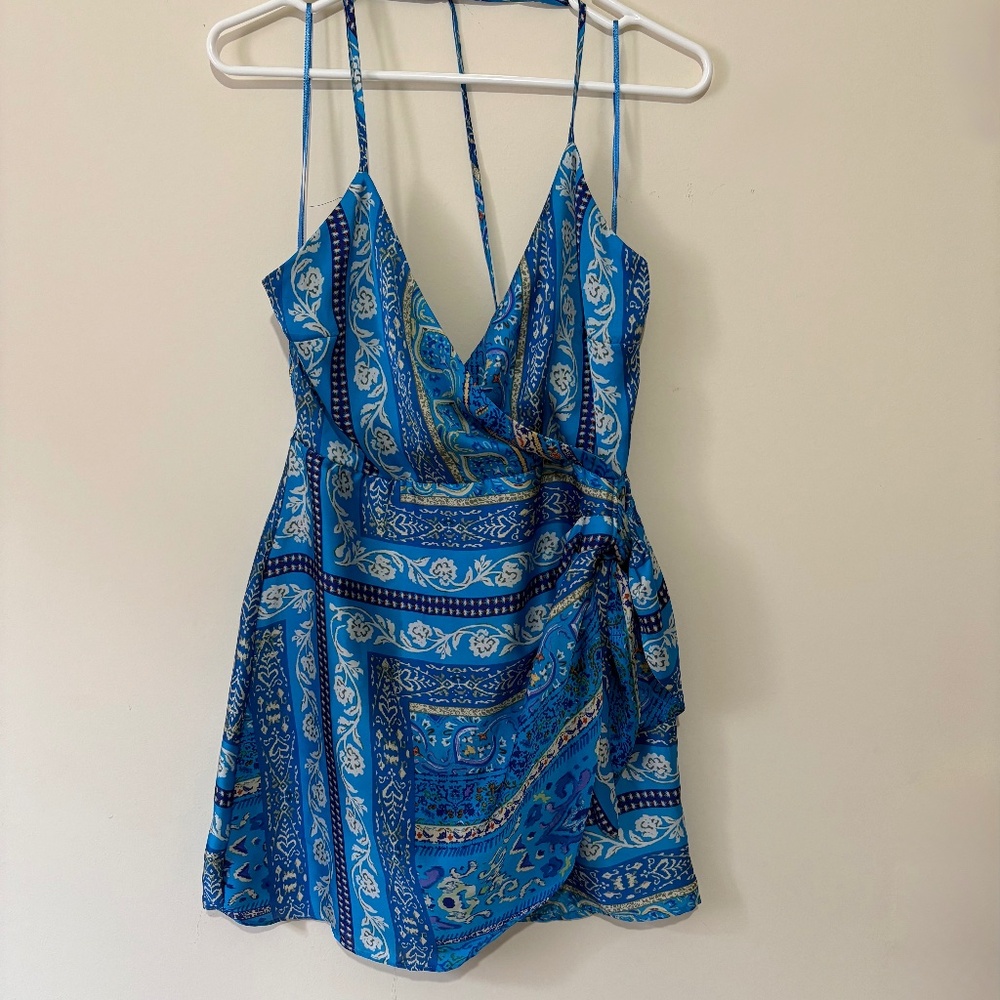 Zara Blue Printed Dress